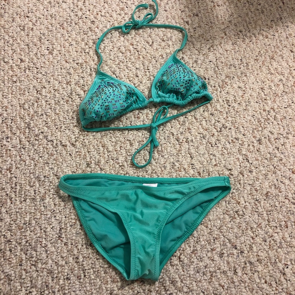 XHILARATION— Beaded Swimsuit Bikini (Set of 2)